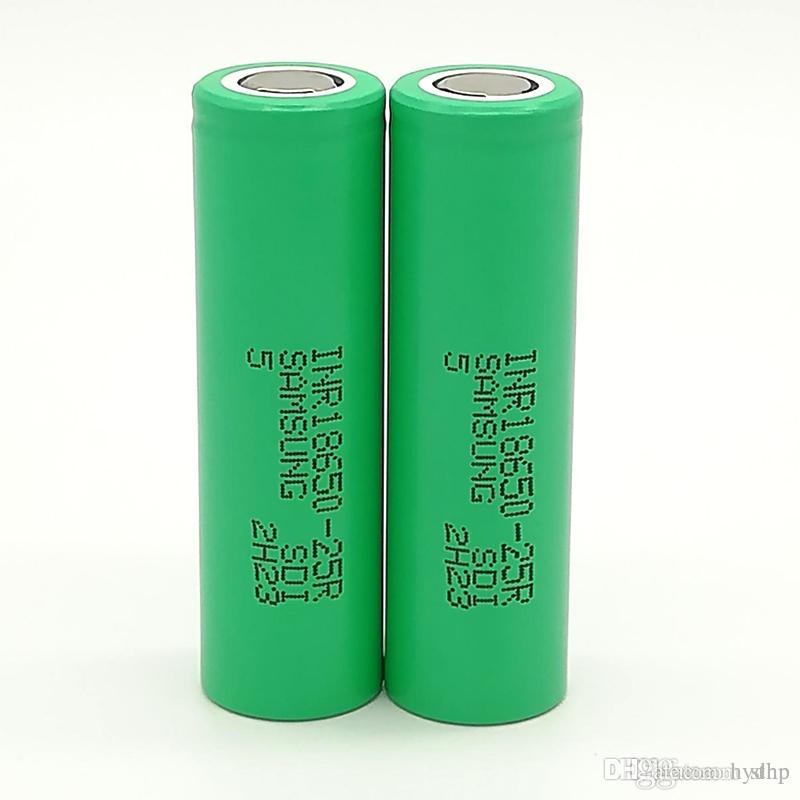 

100pcs 100% High Quality INR 25R 18650 Battery 2500mAh IMR 3.7V for LG SONY Samsung Rechargable Lithium Batteries Cell