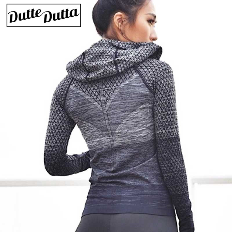 

Hooded Zipper Yoga Tops Women' Sport Shirts Long Sleeve Yoga Top Sportswear Gym Fitness Jacket Women Running Tracksuit, Black