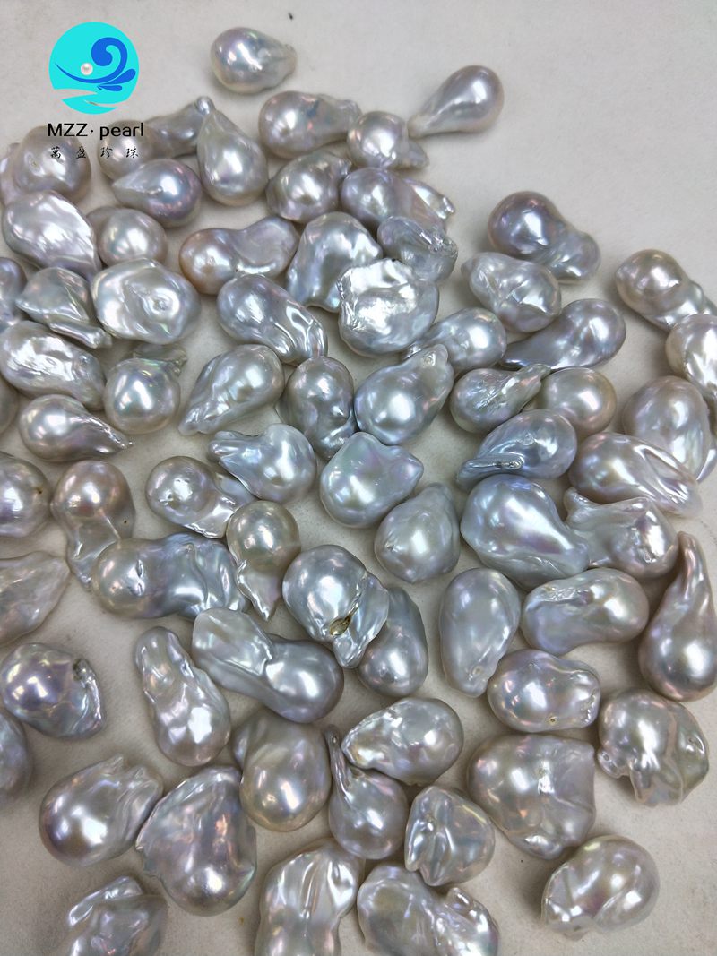 

High luster loose baroque pearl 14x20 mm Baroque nature freshwater pearl