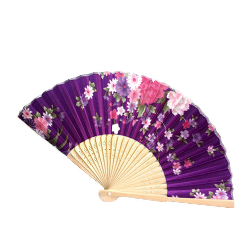 

Bamboo Folding Hand Held Flower Fan Personalized Wedding Fan Vintage Chinese Dance Party Pocket Gifts wedding fan