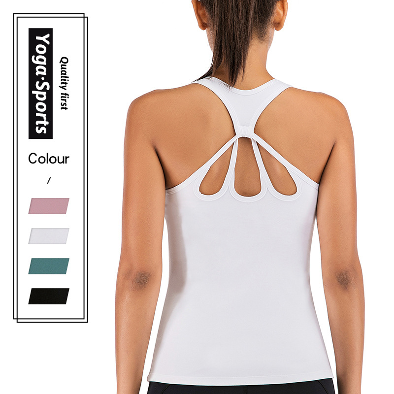 

Yoga Top Women Gym Sports Top Vest Black White Purple Blue Women Yoga Tank Sports Shirt Sleeveless Padded Fitness Tank Tops