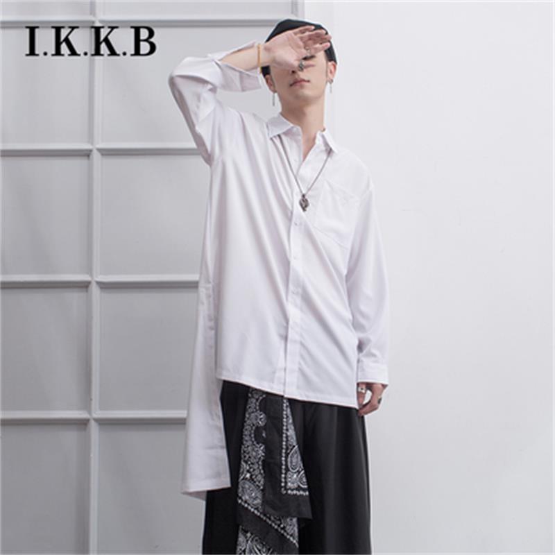 

Shirt Korean version of the trend handsome long-sleeved casual casual style shirt design feel, Black