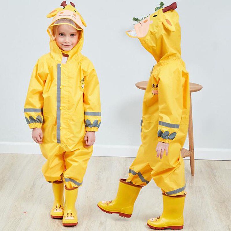 

90-135CM Kids Raincoat Rain Pants Children Cartoon Waterproof Rainwear Girl And Boy Poncho Impermeable Rain Coat Rain Jumpsuit