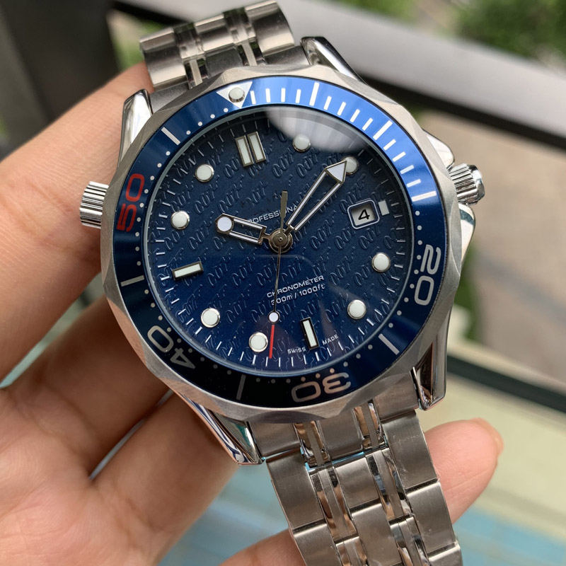 

Mens Mechanical Professional James Bond 007 Blue Automatic Movement Watch Men's Men Watches Fashion Wristwatches
