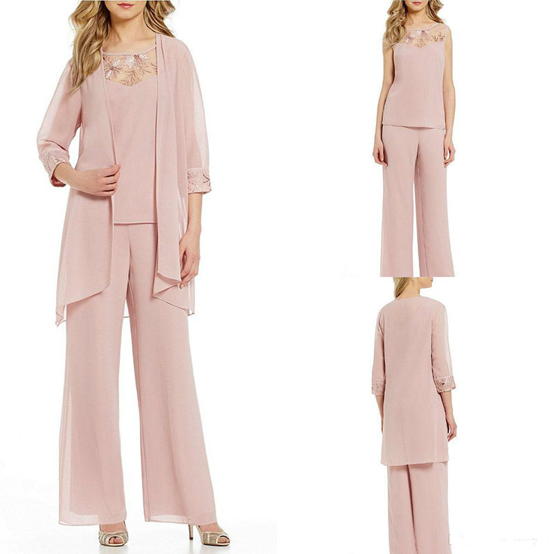 mother of the bride chiffon trouser suits