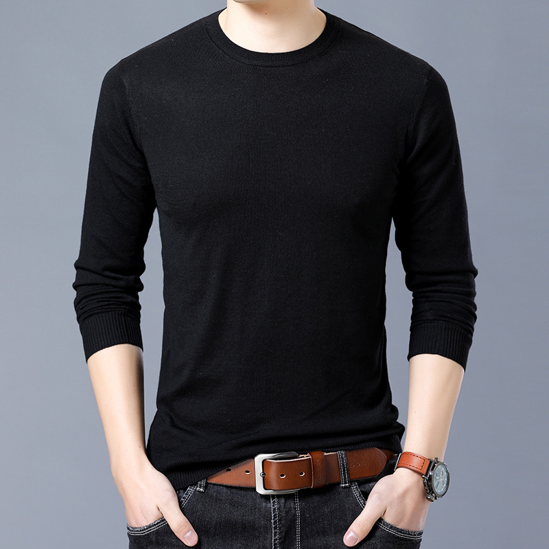 

men o-neck long-sleeved knitted sweater male autumn winter Slim fashion sweaters 1190, 14