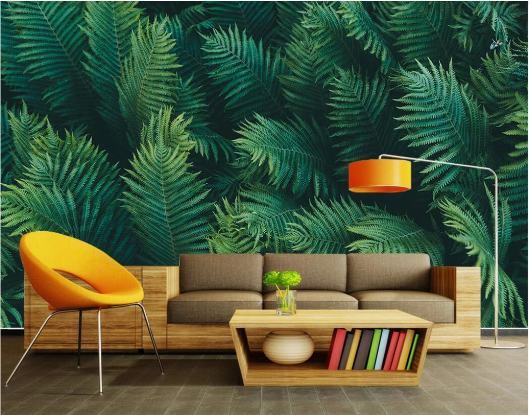 

3d room wallpaper custom photo mural Green leaf sofa background wall wallpaper for walls 3 d, Non-woven fabric