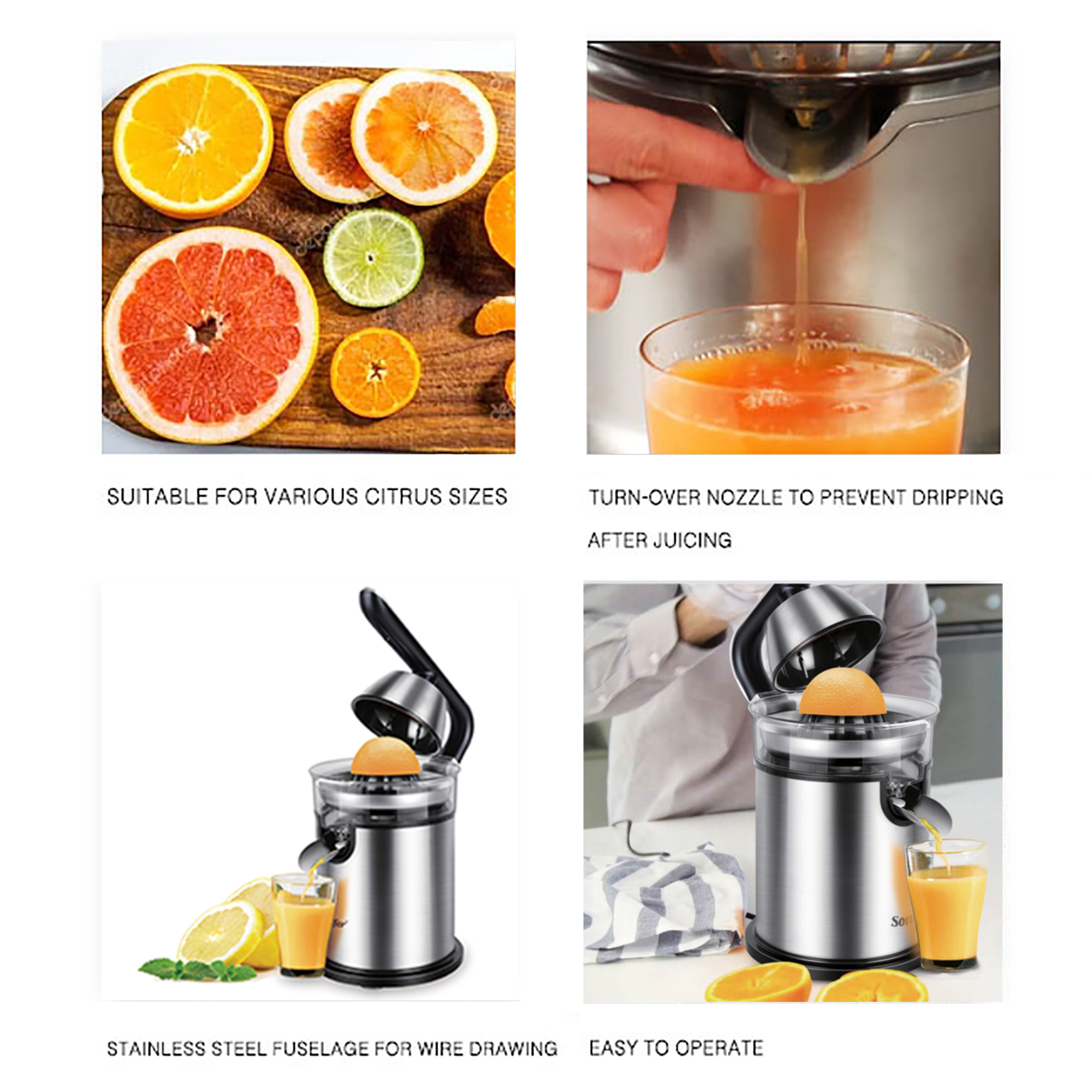 Best 300W Lemon Citrus Juicer In Blender Stainless Steel Hand Pressed