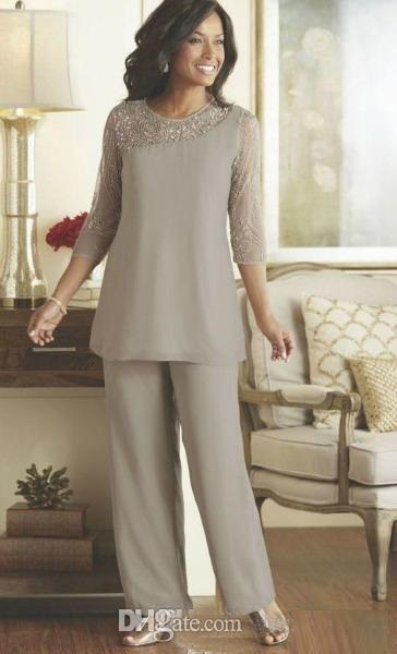 Plus Size Mother Wedding Pants Suit 