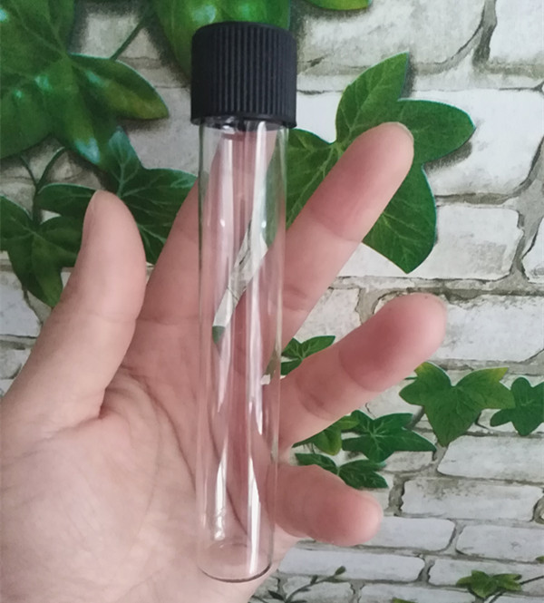 

20*120mm clear glass Tubes vial for PreRolls Joint pre-roll Packaging Pre Roll packaging with black child resistant cap custom sticker dhl