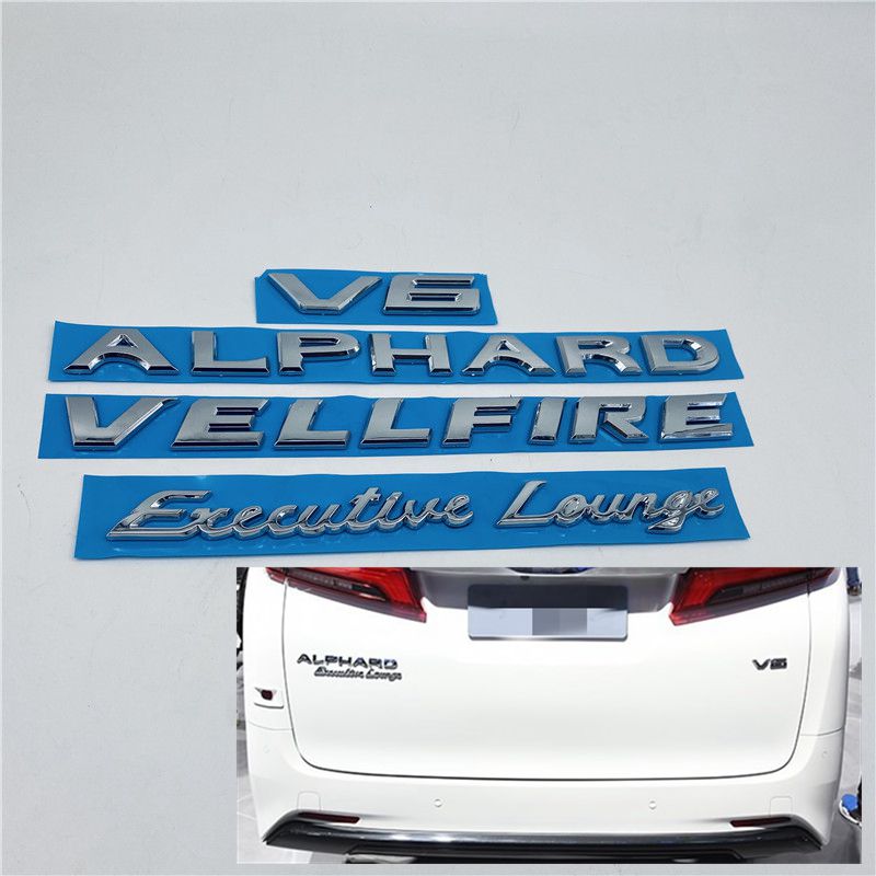 

For Toyota ALPHARD VELLFIRE Executive Lounge V6 Rear Trunk Emblem Logo Badge Decal Sticker, Silver