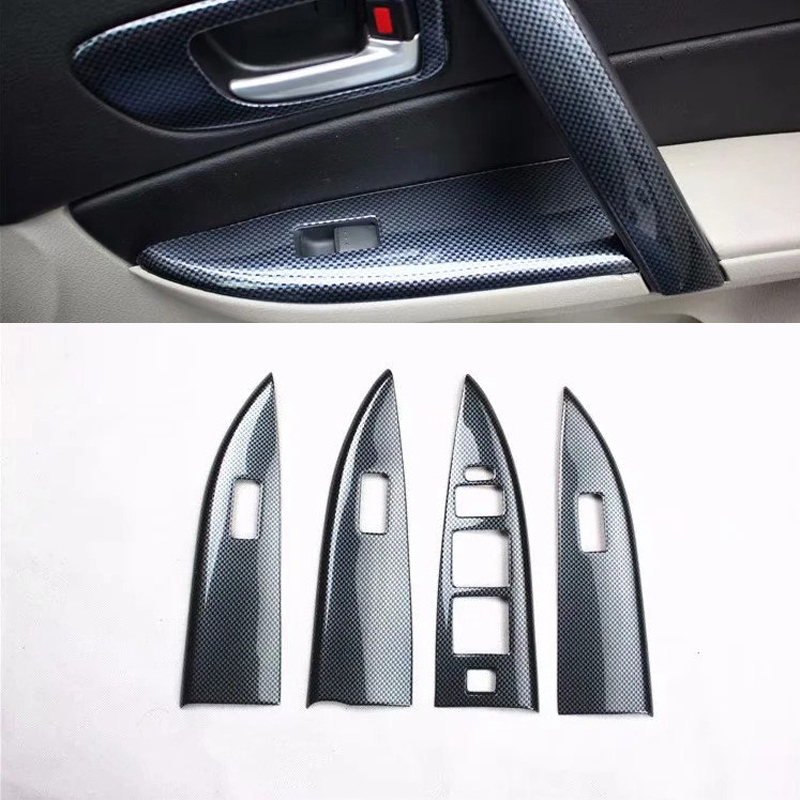 

For 6 2006-2014 Left Hand Drive 4PCS ABS Chrome Car Interior Door Window Lift Glass Switch Buttons Cover Trims Car Styling