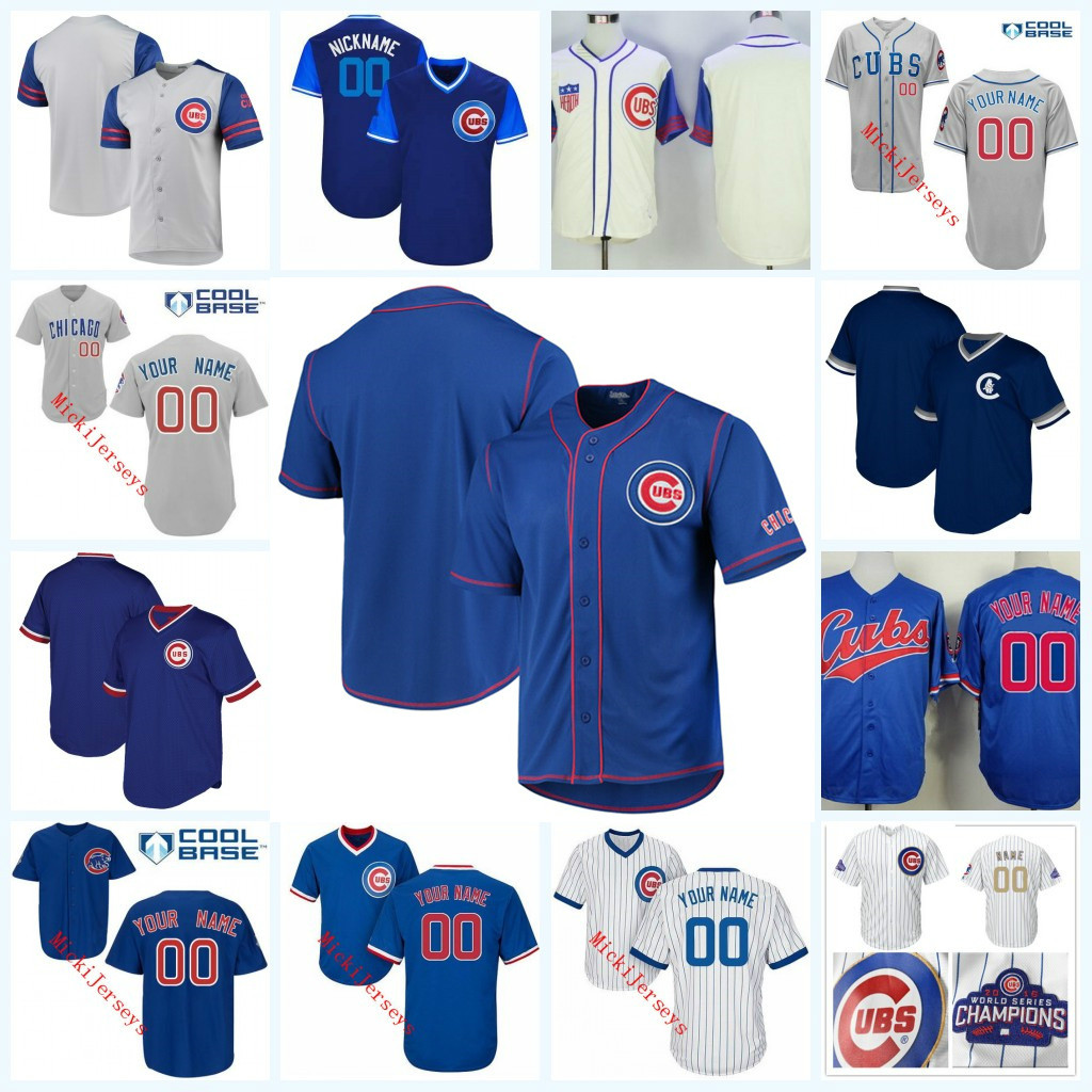

Mens Custom Chicago Kris Bryant Albert Almora David Bote Cole Hamels Jose Quintana Jon Lester Daniel Descalso Jason Heyward Baseball Jersey, Cream 1942