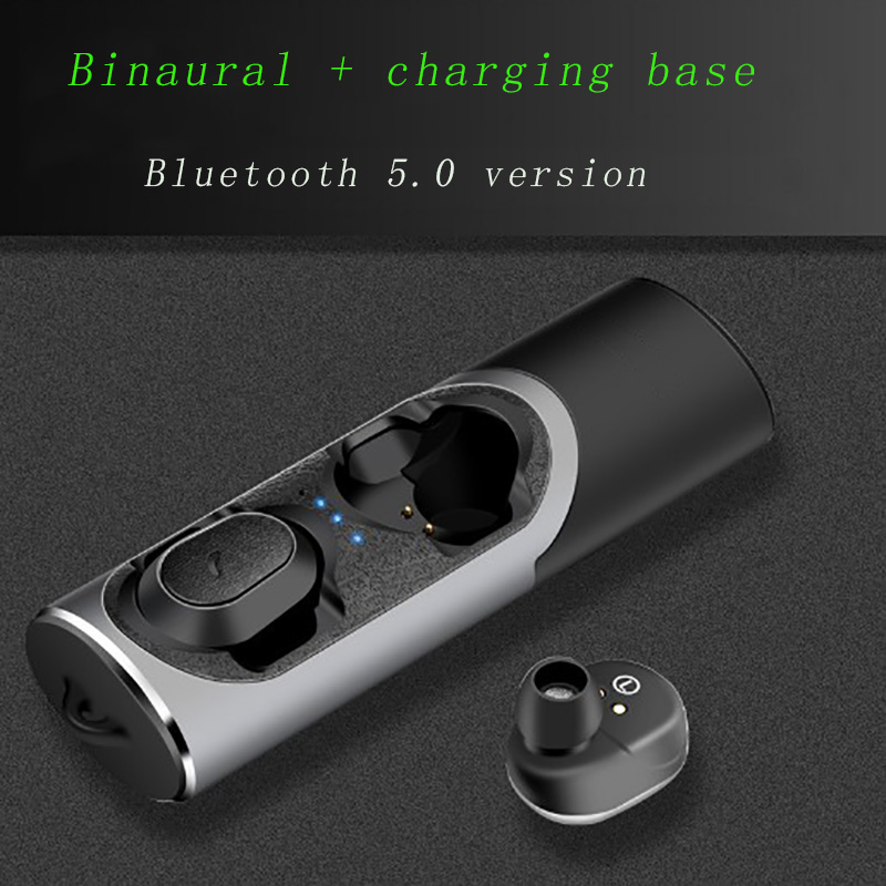 

Portable binaural wireless Bluetooth 5.0 version of invisible headphones Bass Stereo denoise Waterproof Headset HD call with Charging Box