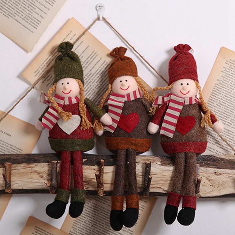 

Christmas Decorations Non-woven Girls Sitting Posture Hanging Ornaments Creative Doll Decoration DIY New Year Decoration