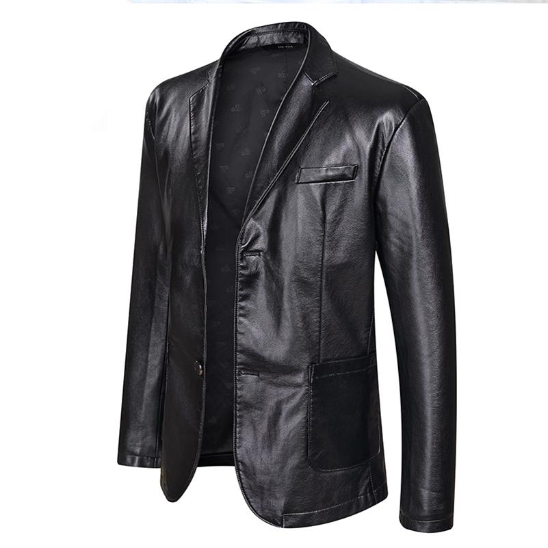 

2019 Brand PU Leather Jacket Men Autumn Winter Casual Mens Jackets Solid Clothes Elastic Motorcycle Outerwear