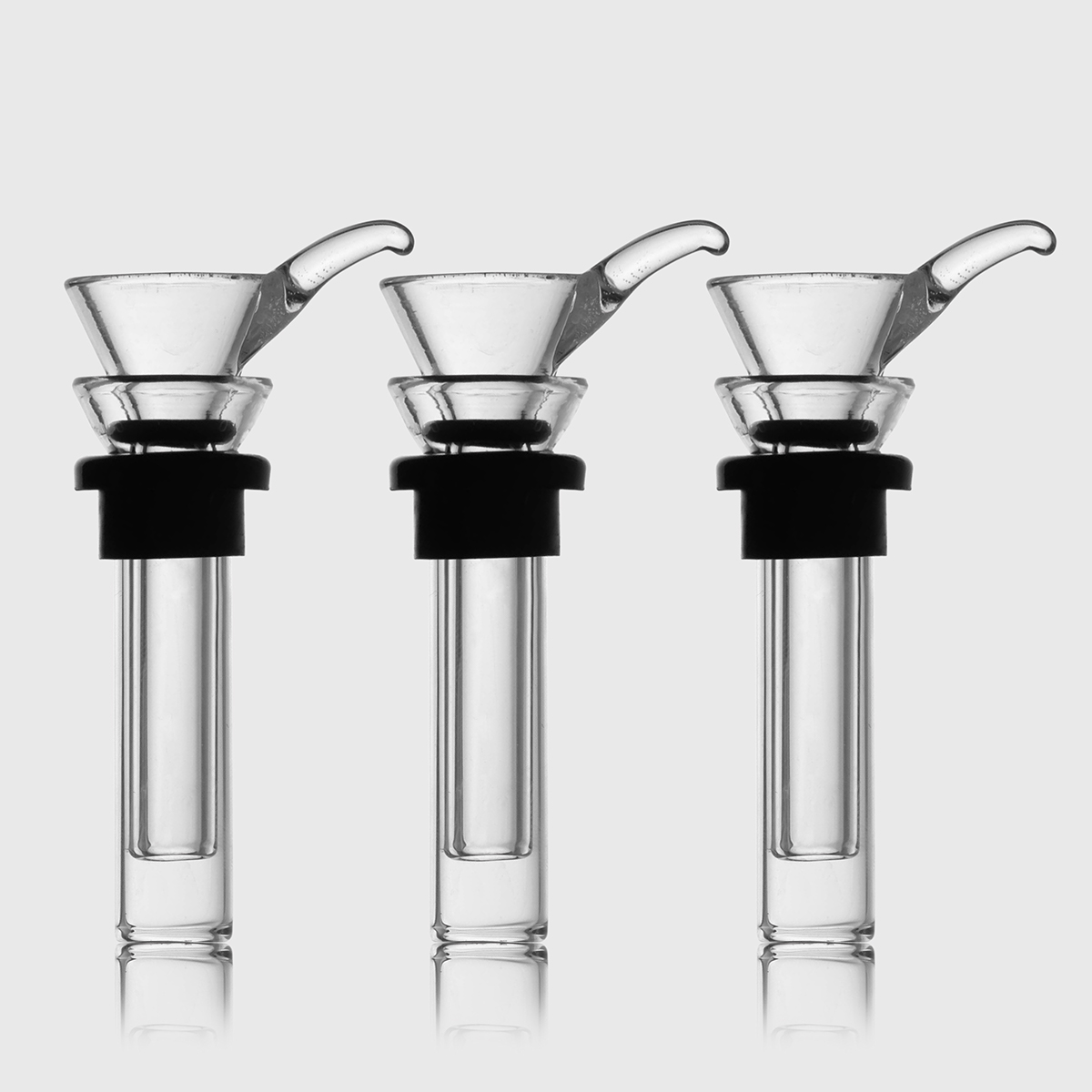 

Glass down stem slide funnel style black rubber simple downstem Hookahs for water bong pipes
