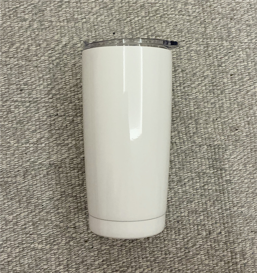 

20oz DIY Sublimation Car Cup Stainless Steel Insulated Tumblers Double Wall Vacuum Car Cup With Lid Coffee Beer Milk Mug Water Bottles A07, White