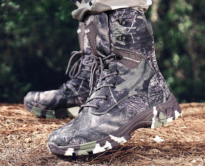 

men high camouflage waterproof combat boots antiskid military boots tactical boots fitness training walking gym jogging yakuda local online store, Army green