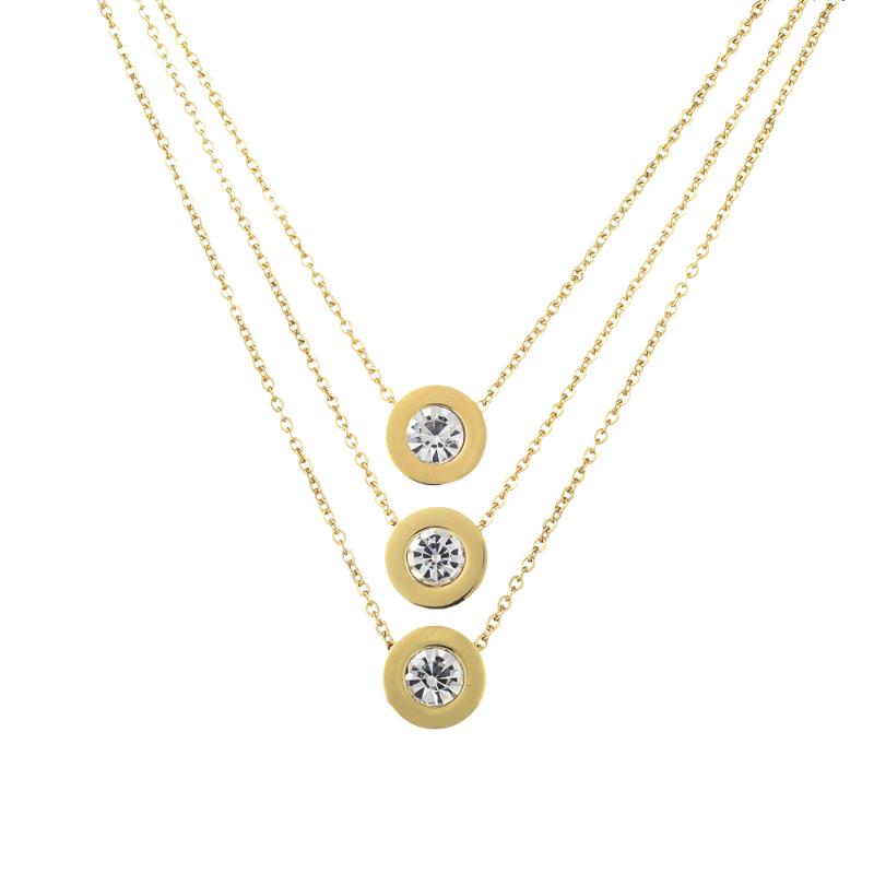

038 Jewelry Set For Women Silver & Gold Color Round Design Necklace Stud Earrings Party Jewelry 2020, As pic