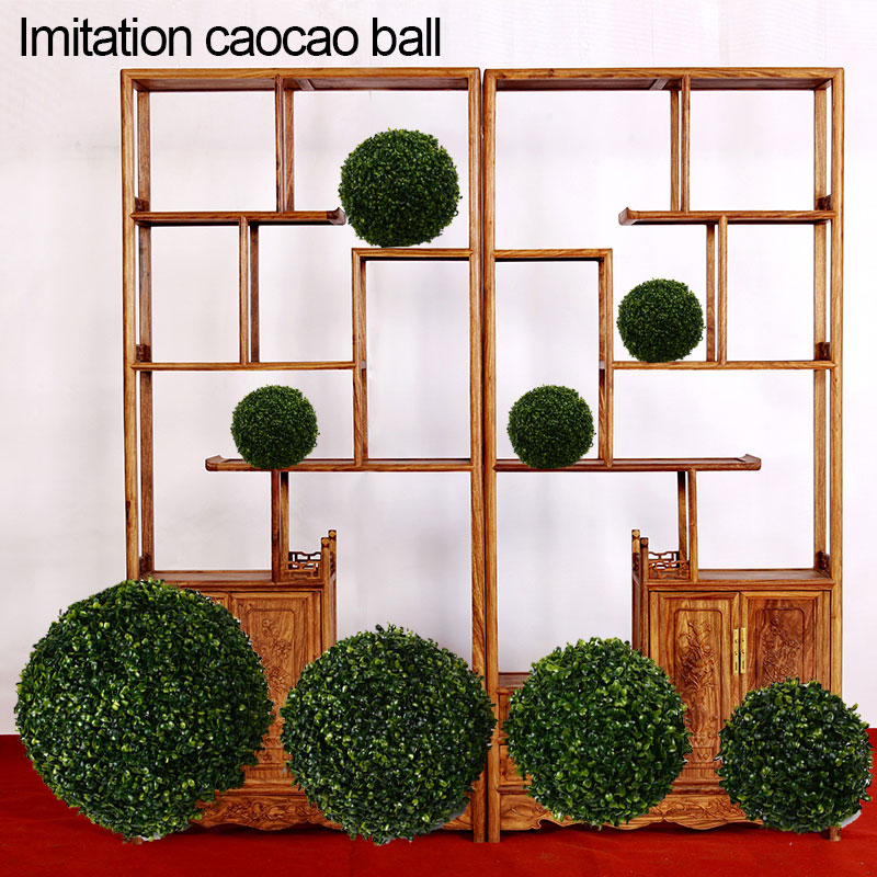 

Plastic Flower Green Artificial Plant Ball Simulation Plant Ball Portable Practical DIY Outdoor Decoration, 18cm