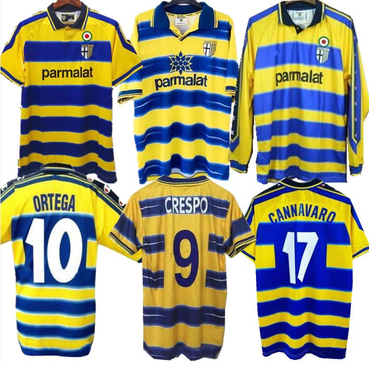 

1998 1999 2000 Parma Retro soccer Jersey Home away 98 99 00 FUSER BAGGIO CRESPO ORTEGA CANNAVARO Football shirt BUFFON THURAM futbol camisa, Blue