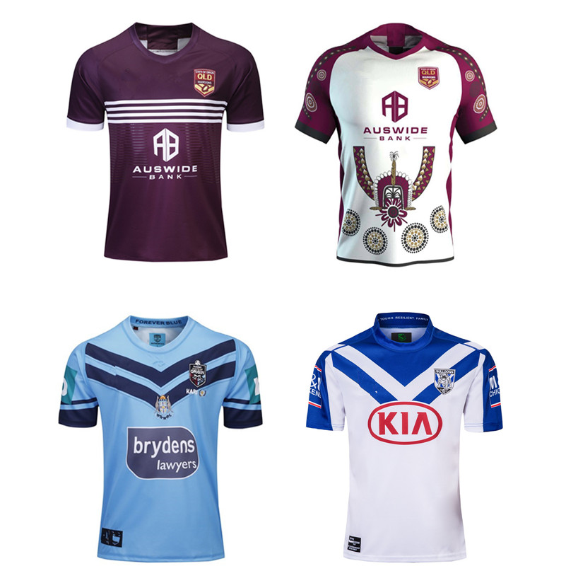 

2019 QUEENSLAND MAROONS HOME RUGBY JERSEY NSW BLUES HOME PRO JERSEY BULLDOGS JERSEY size S-3XL Top quality Free shipping, Singlet