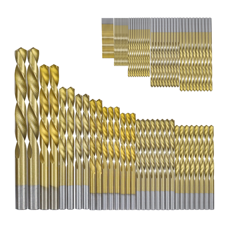

Drill 50pcs/ 99pcs 1.5mm - 10mm Titanium HSS Drill Bits Coated Stainless Steel HSS High Speed Bit Set For Electrical