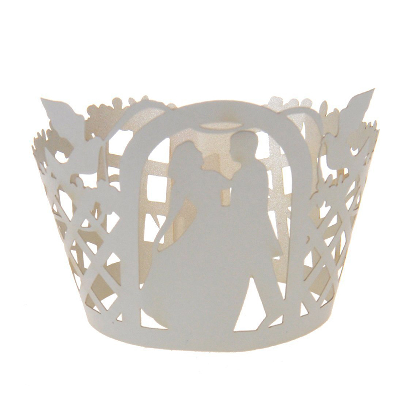 

50x Bride Groom Muffin Cup Cake Wrapper Case Wedding Party Liner Decoration