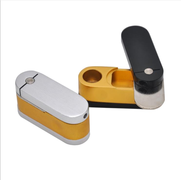 

2020 New Type of Free Hand-held Pipe Tobacco Nozzle Metal Bullet Aluminum Double Rotating Portable Pipe