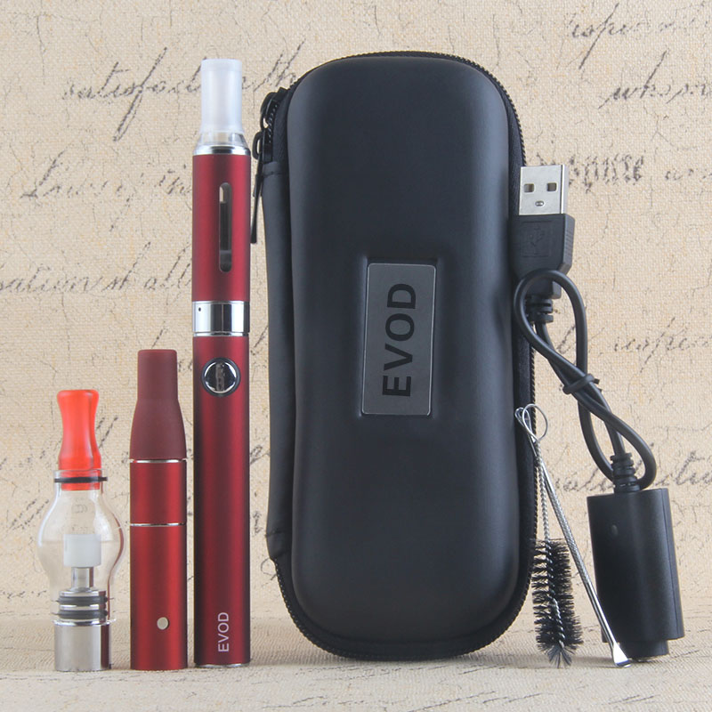 

3 in 1 EVOD Vape Pen Starter Kit Ago G5 Dry Herb Vaporizer eGo Battery 1100mAh Wax Glass Globe Tank MT3 Atomizer, Multi