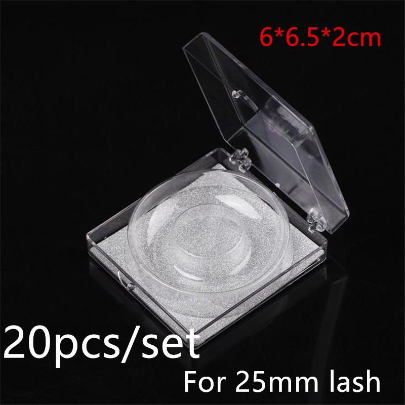 

Professional 20pcs/set Empty Eyelash Storage Case For 25mm Lashes Eyelash Box Packaging Holder Compartment For Makeup Tool 40#