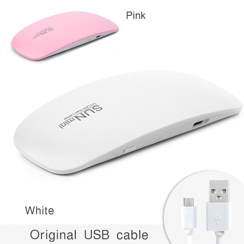 

Nail Dryer Machine UV LED Lamp Portable USB Cable Home Use Nail UV Gel Varnish Dryer 6 LEDS Lamp Art Tools 2 Color, Pink