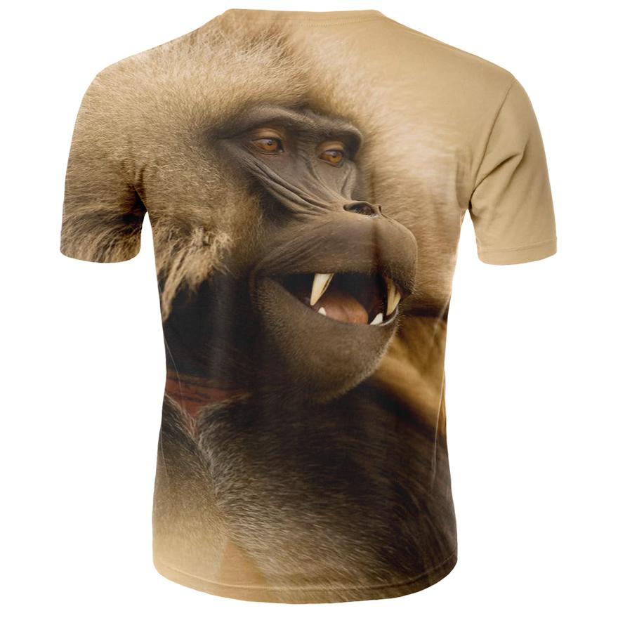 Men Animal T Shirt Orangutan/Monkey 3D Print Tshirt Men Funny Tees Tops ...