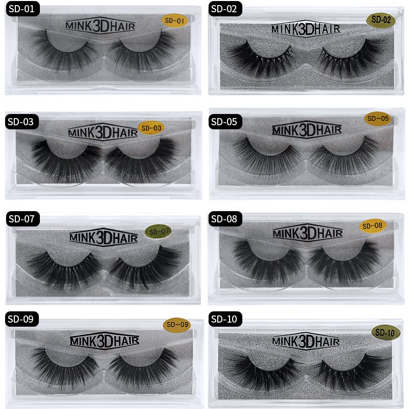 3D Mink Eyelashes Eye makeup Mink False lashes Soft Natural Thick Fake Eyelashes 3D Eye Lashes Extension Beauty Tools 17 styles-image-404495601