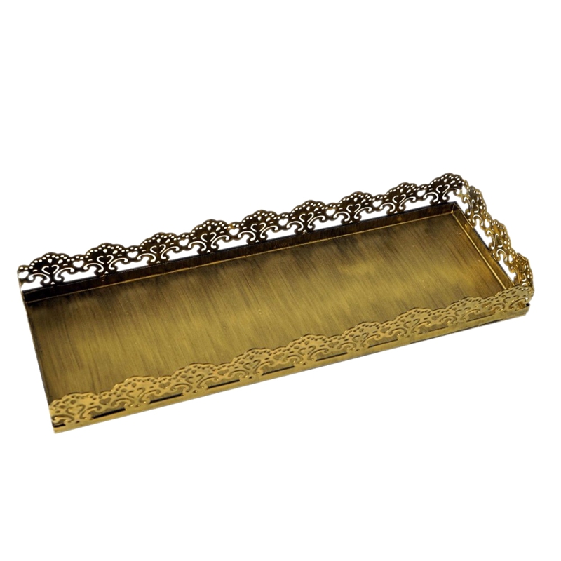 

Rectangle Cupcake Tray Black Gold Wedding Cake Tools for Display Decoration Plate Party Event Perfume Storage