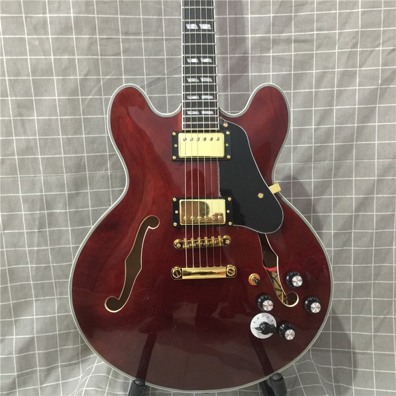 Vente chaude classique jumbo corps creux jazz 335 guitares électriques, guitare faite à la main OEM d'usine, livraison gratuite