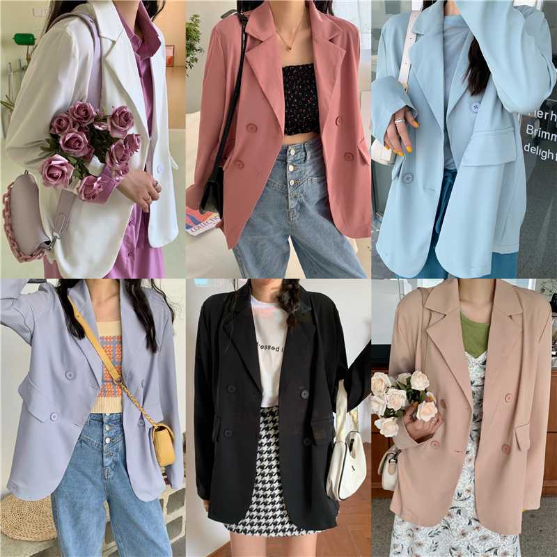 

Summer New Fashion thin Blazer Jacket Women Casual Long Sleeve Work Suit Coat Office Lady Solid Slim Blazers, Black