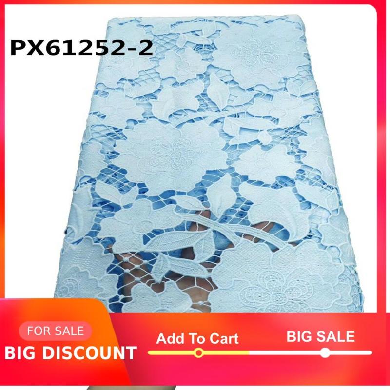 

Very lovely 5 yards and pretty sky blue african cord lace samples party dress bridal fabric