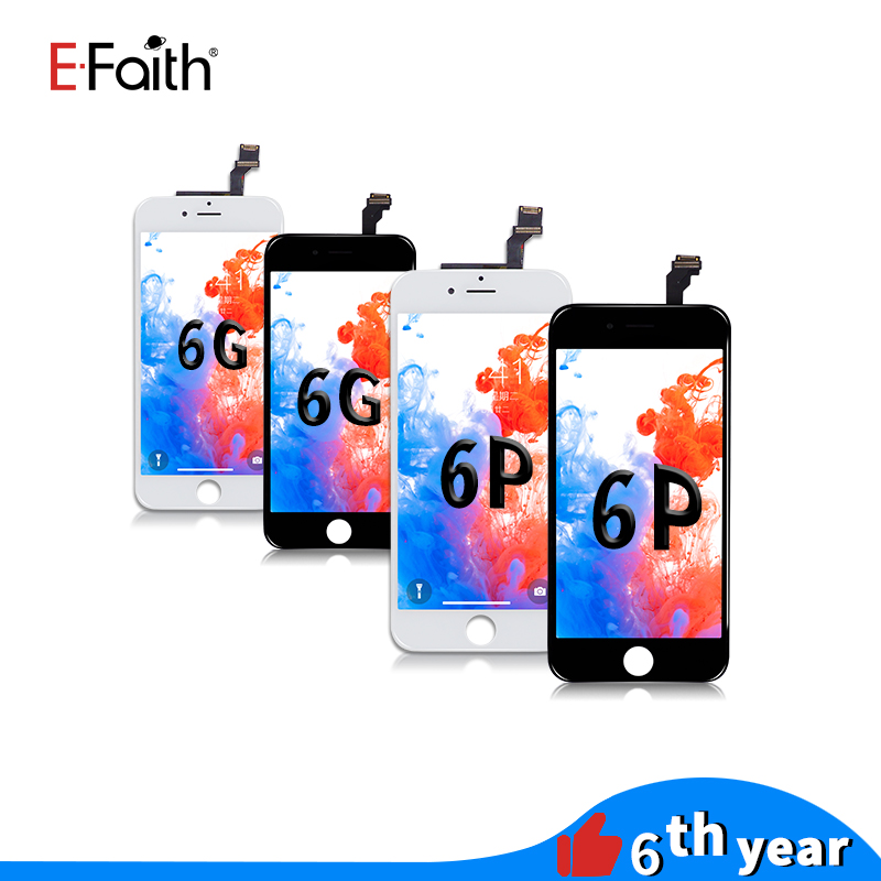 

EFaith No Dear Pixel High Quality Panels LCD Display For iPhone 6 6P Touch Digitizer Complete Screen with Frame Assembly Replacement