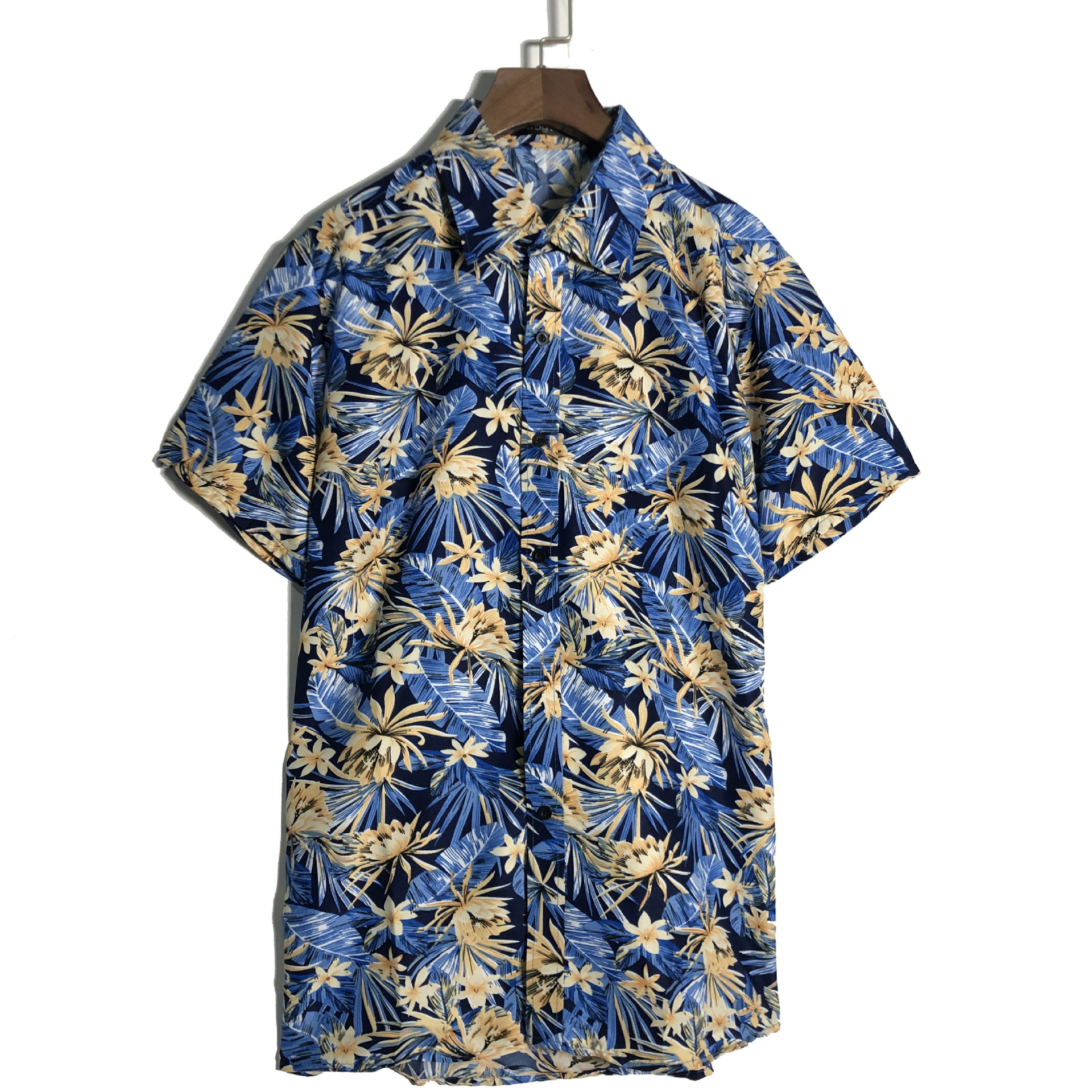 

Mens Designer shirts Beach Hawaiian Shirt Tropical 2020 Summer Short Sleeve Shirt Men Clothing Casual Loose Cotton Button Down Shirts, Green