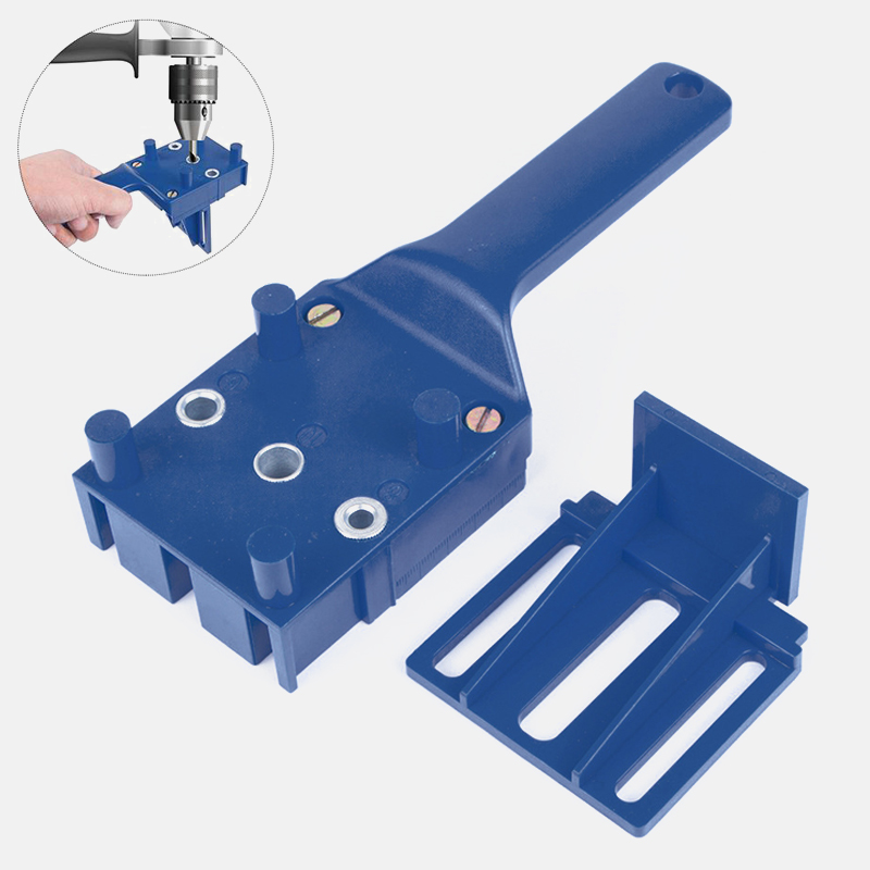 

Handheld Drill Guide with Metal Sleeve Woodworking Dowel Jig fits 6 8 10mm Drill Bits Wood Drilling Doweling Hole Saw Tools