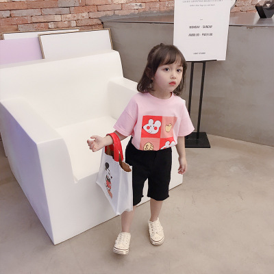 

Girls Short Sleeve T-shirt Children Designer Tops Kids Casual Summer Tops Fashion Print T-shirts Girls Top Quality Clothing 2020 New Style, White