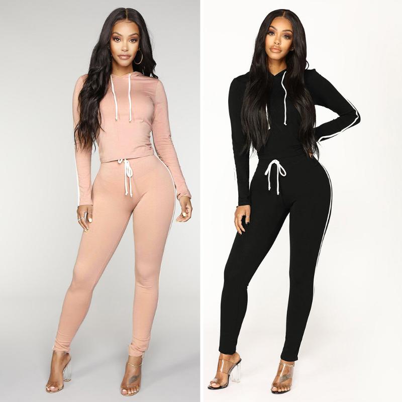 

Women sports Sets Women Black and pink 2 pcs Sweatsuit Cotton Summer Pullover Suits outfit Two Piece Tracksuits#g4