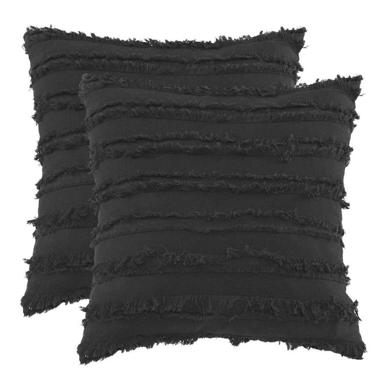 

2 Packs 45X45 Square Black Pillow Covers,Black Decorative Couch Cushion Covers Sofa,Yellow Soft Cotton Pillow Cases Covers Blue