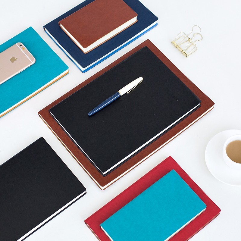 

Business Solid Color Handmade Hardcover PU Leather Sketchbook Journal A5 Notebook Diary Book Weekly Planner Schedule Book 016017