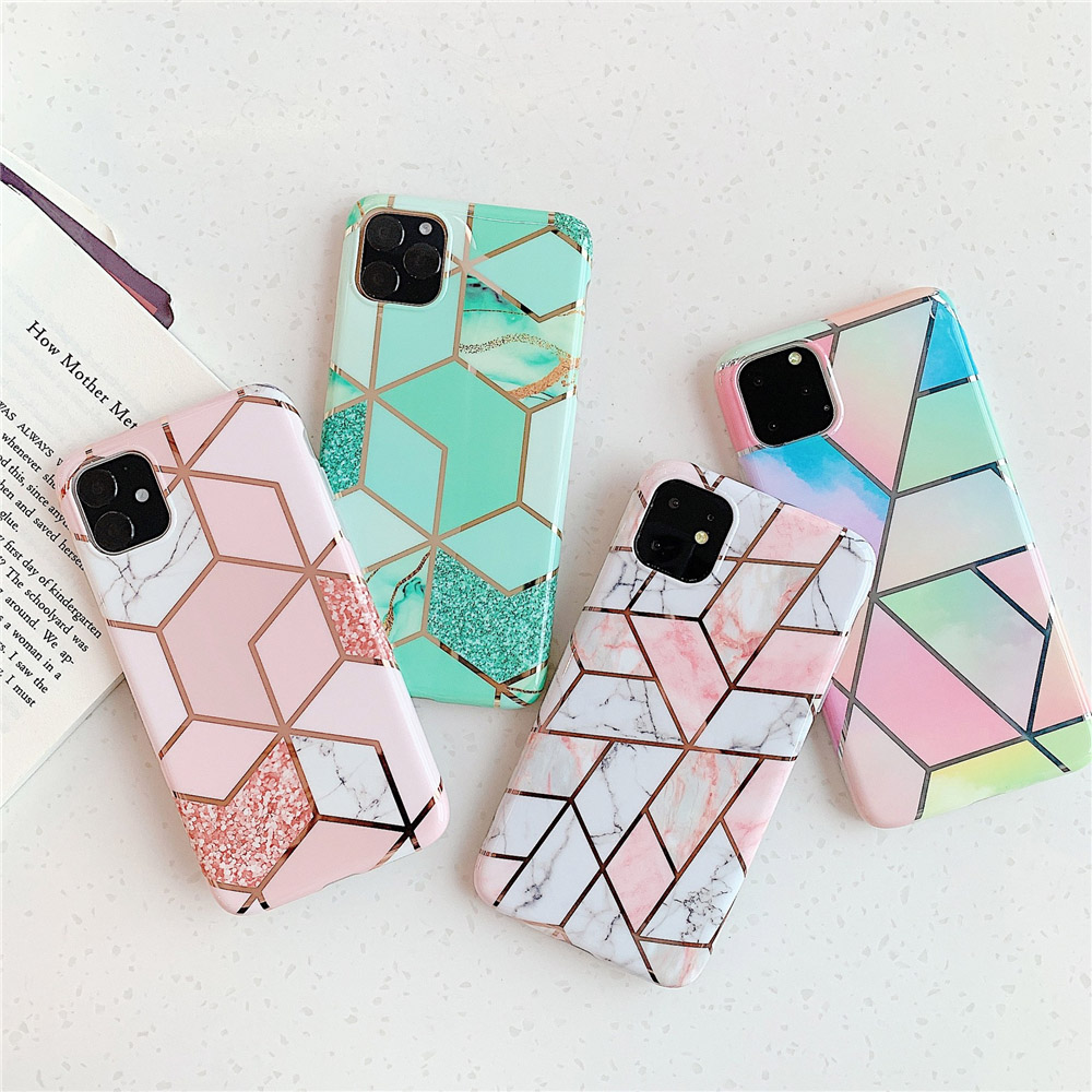

High quality Luxury Designer Plating Marble Case For iPhone 11 Pro Max X XR Xs Max Phone Case For iPhone 6 6s 7 8 Plus IMD Full Cover