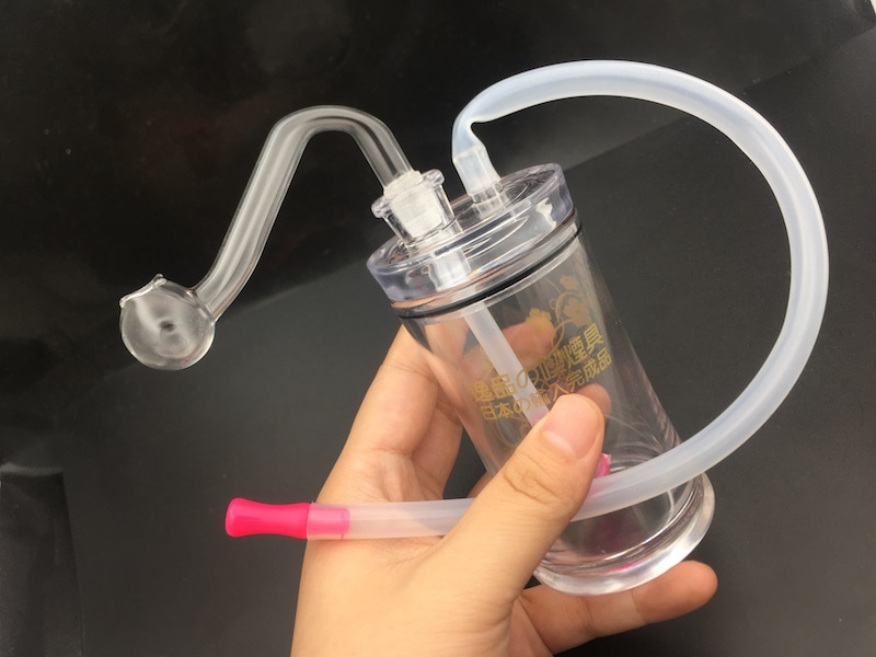 High quality 10mm male Mini plastic Recycler Bongs Mini Oil Rigs Dab Beaker Water Bong for Smoking-image-435556215