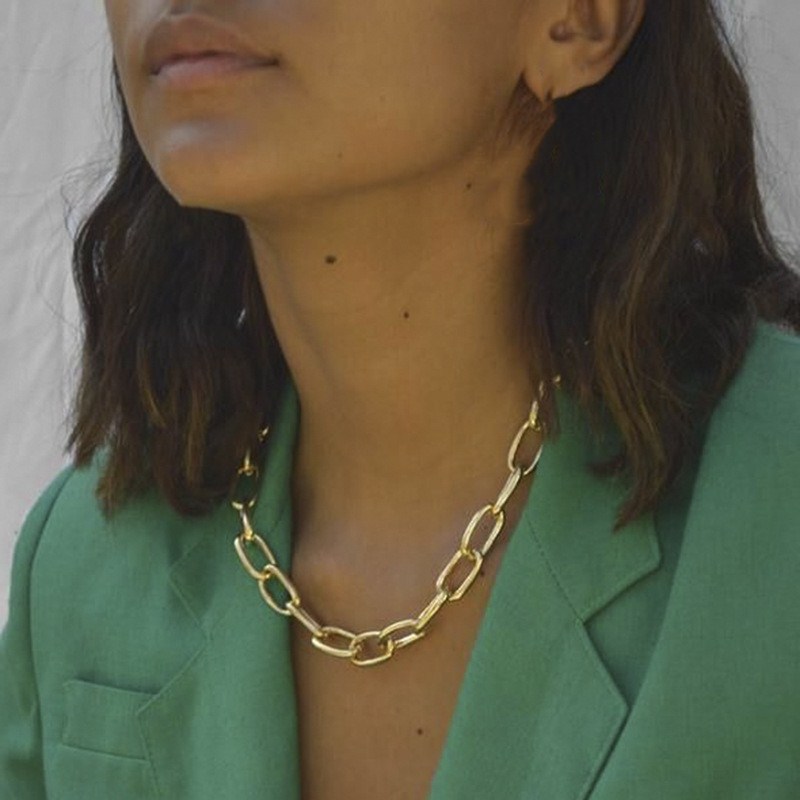 

Pendant Necklaces KMVEXO 2021 Punk Miami Cuban Choker Necklace Collar Statement Hip Hop Big Chunky Thick Lock Chain For Women Jewelry