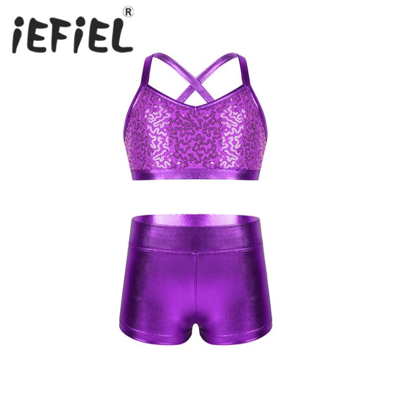 

Children Kids Girls Sequins Ballet Tutu Ballerina Fancy Tankini Outfit Ballet Dance Class Gym Workout Stage Performance Sets, Black